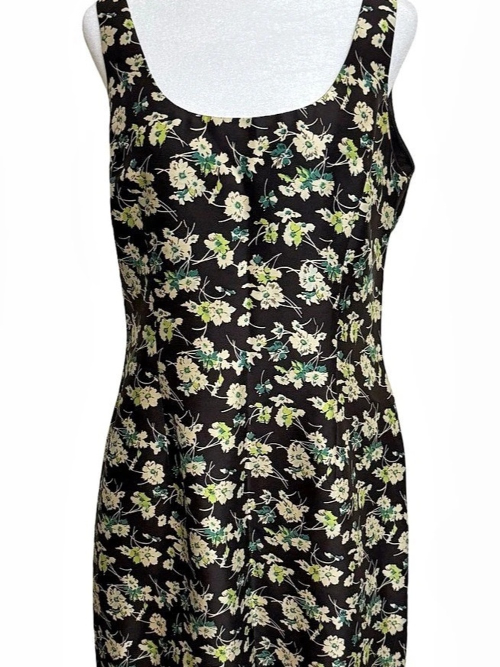 Ann Taylor (Vintage) Scoop Neck Floral Silk Sheath Dress - Size 10 - RARE!